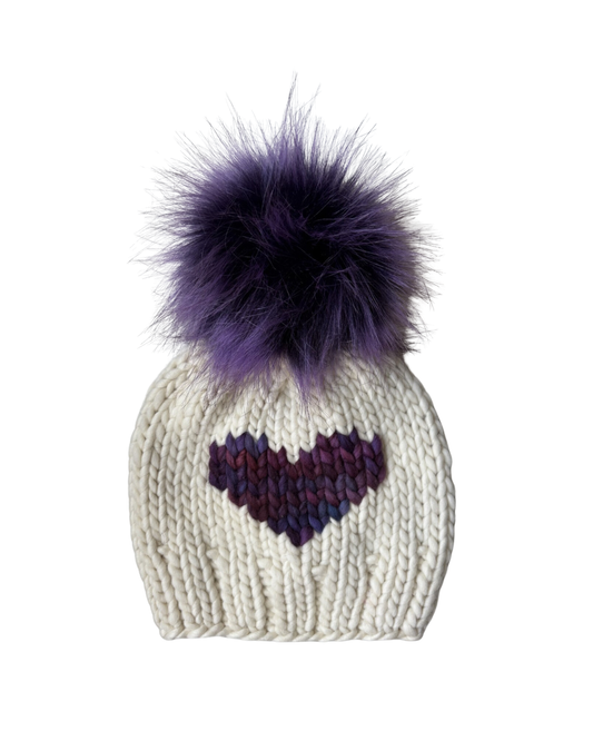 Big Love Purple Heart Classic Knit Hat